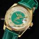 swiss replica rolex day date iced out yellow gold green strap watch (2)_th.jpg